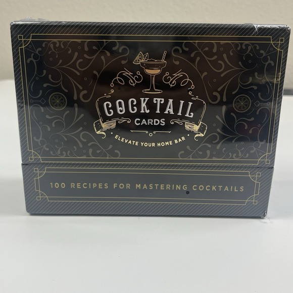 Cocktail Cards Other - 100 Cocktail Recipes to Master Cocktails in Bartender Cards NIB